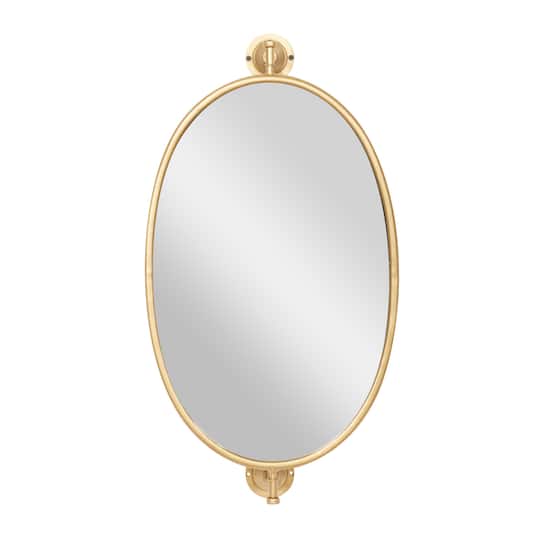 29" Oval Wood Wall Mirror
